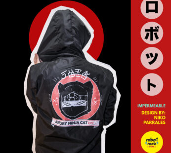 Chompa Impermebale – Angry Ninja Cat